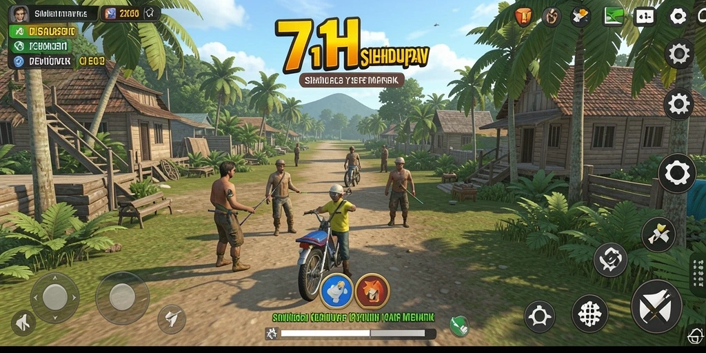 Screenshot utama 71H menunjukkan gameplay simulasi kehidupan yang interaktif.