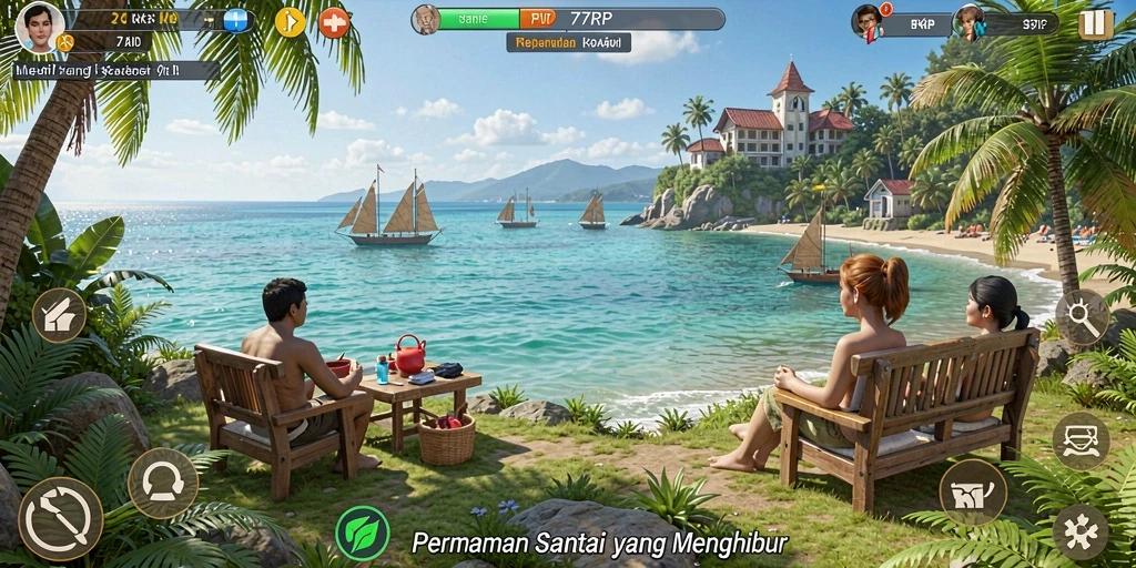 Tampilan gameplay 77RP yang ceria dan menghibur.