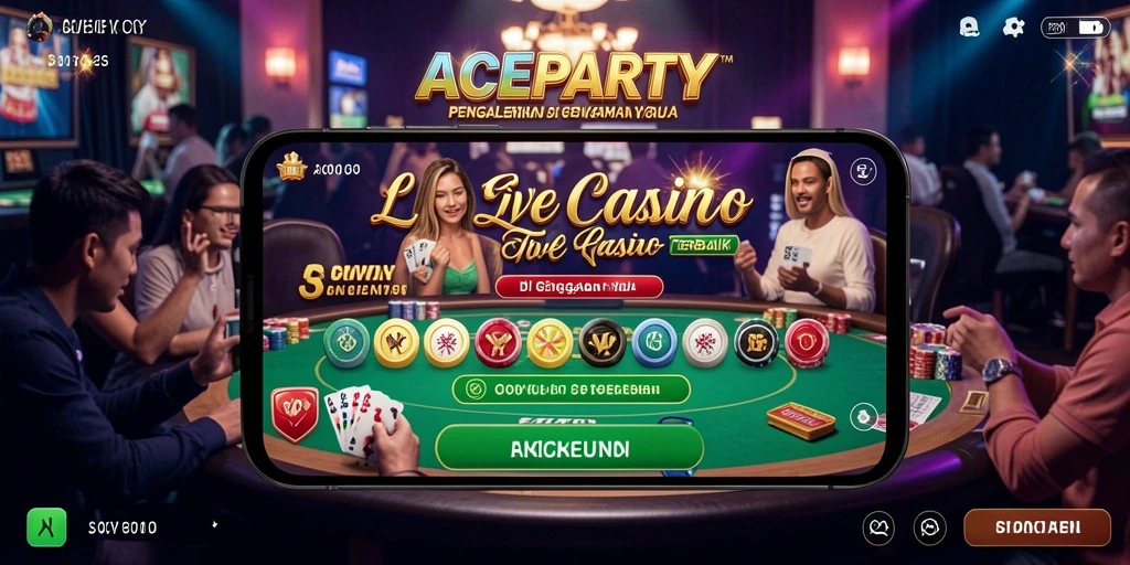 Gameplay mendebarkan di aplikasi Live Casino ACEPARTY.