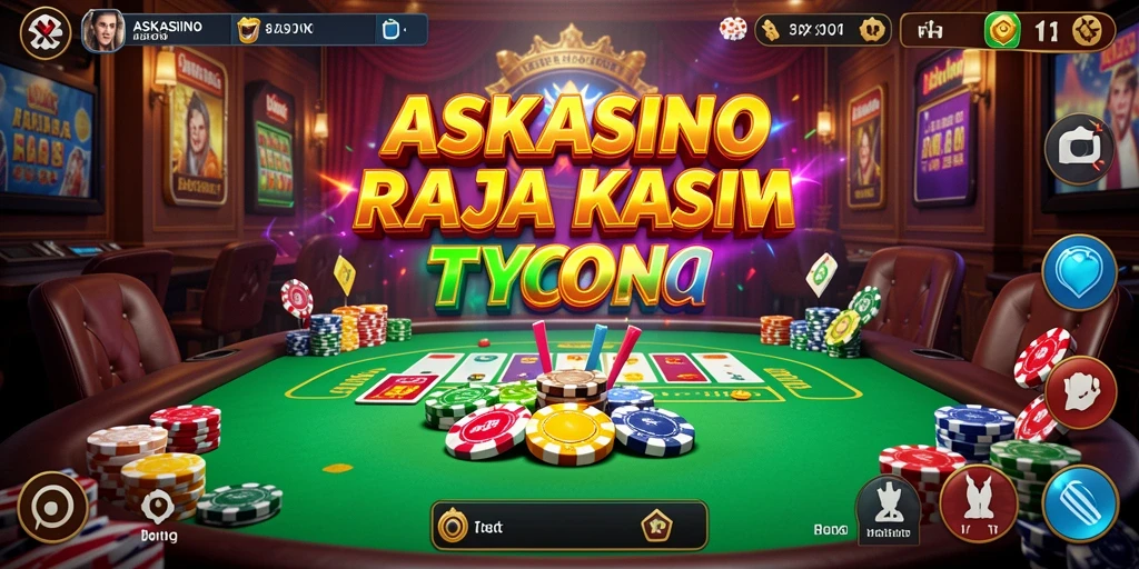 Screenshot gameplay <strong>ASKASINO</strong> dengan kasino yang megah dan mesin slot.