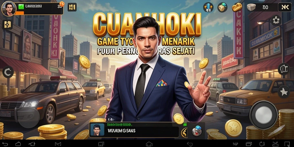 Tampilan gameplay seru game Tycoon CUANHOKI.