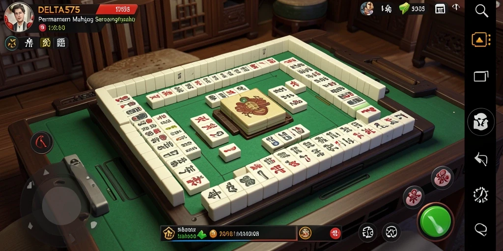 Screenshot gameplay <strong>DELTA575</strong> menunjukkan aksi menarik dalam permainan Mahjong.