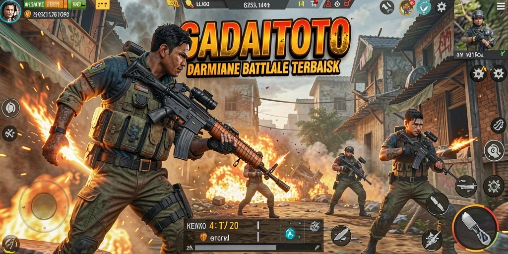Gameplay intens dalam GADAITOTO dengan pertempuran seru di arena.
