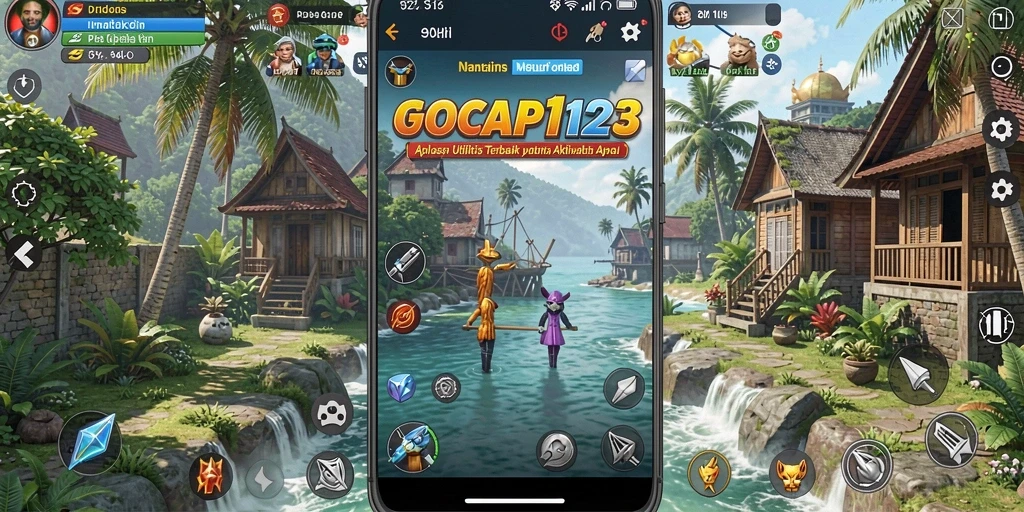 Tampilan utama GOCAP123 dengan fitur utilitas lengkap.