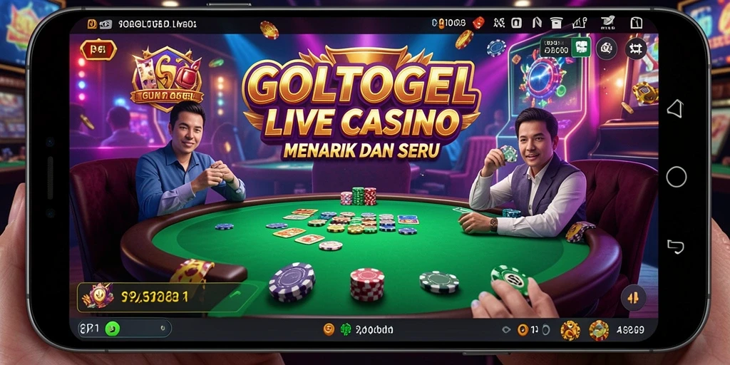 Screenshot GOLTOGEL menampilkan dealer profesional dalam sesi live casino.