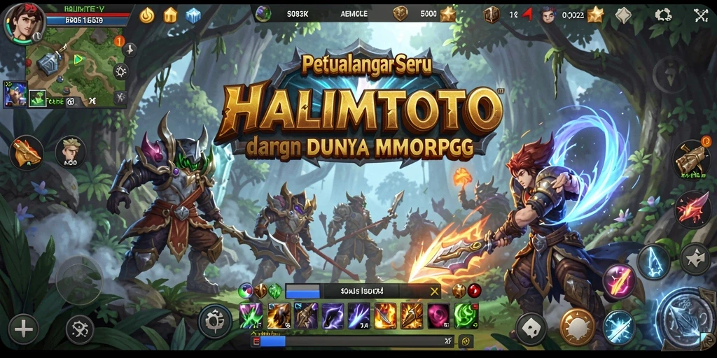 Screenshot utama HALIMTOTO menampilkan aksi gameplay seru dalam dunia MMORPG.