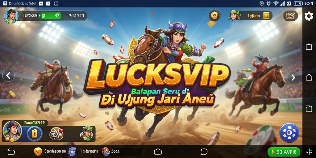 Screenshot menunjukkan balapan mendebarkan dalam LUCKSVIP.