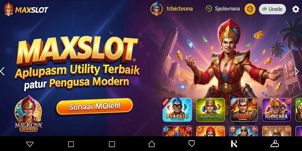 Tampilan aplikasi MAXSLOT yang modern dan intuitif.