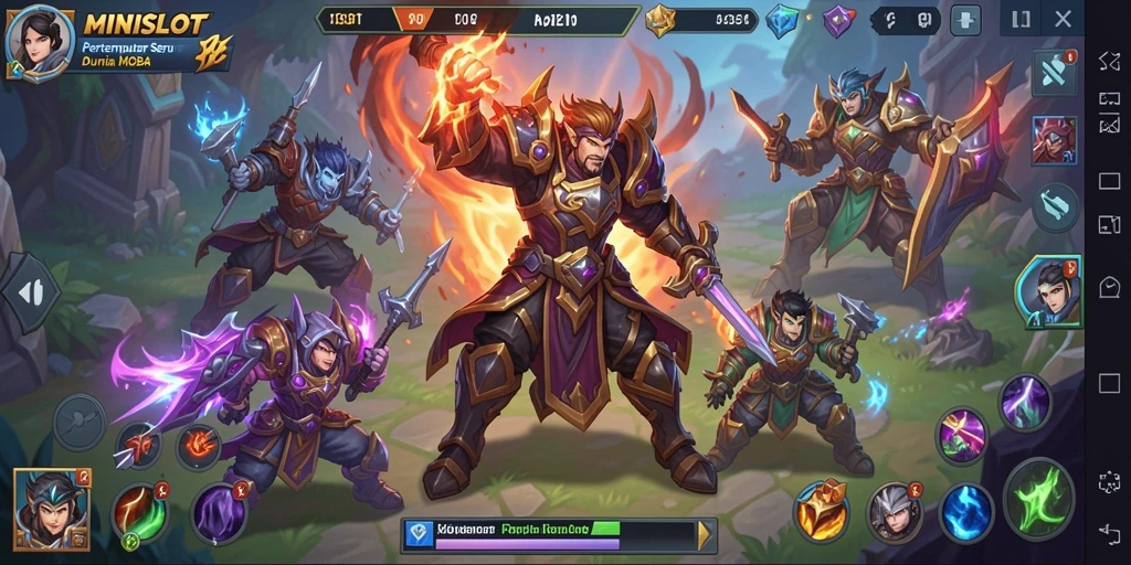 Tampilan gameplay seru dalam MINISLOT dengan aksi pertempuran yang mendebarkan.