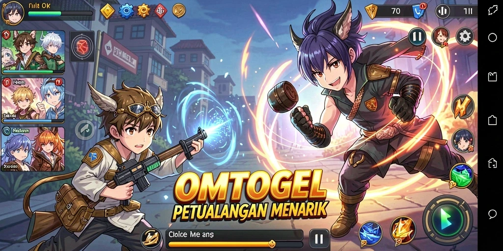 Screenshot gameplay OMTOGEL dengan grafik Anime yang memukau.