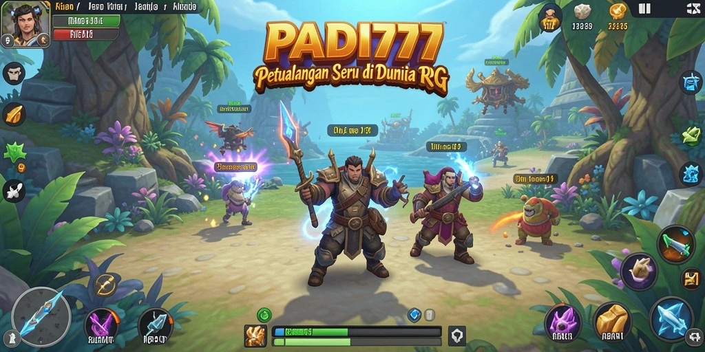 Screenshot utama PADI777 menampilkan aksi seru dalam pertempuran RPG.