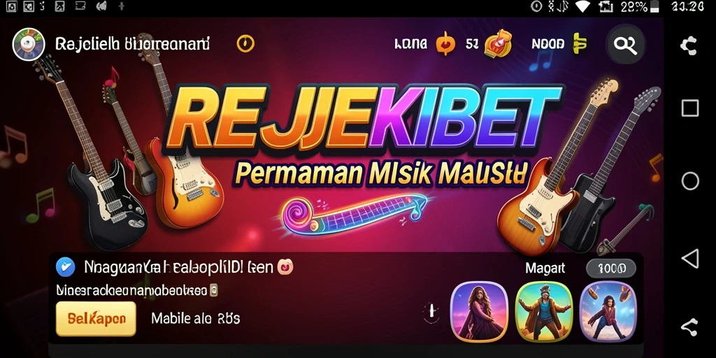 Tampilan gameplay REJEKIBET dengan interaksi musik yang menarik.