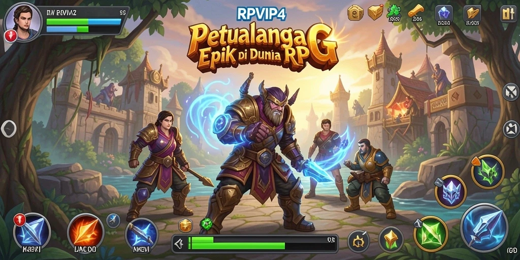 Screenshot gameplay RPVIP4 menampilkan aksi pertempuran yang seru.
