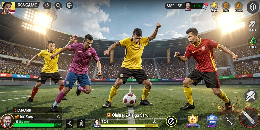 Tampilan gameplay RSNGAME dengan aksi olahraga yang mendebarkan.