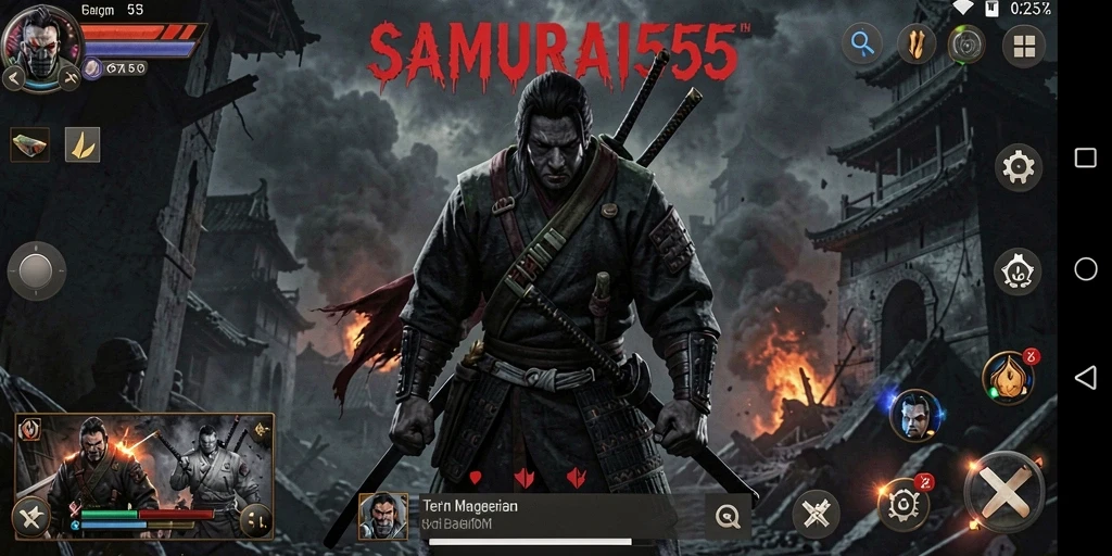 Tampilan gameplay SAMURAI555 yang menegangkan dan menyeramkan.