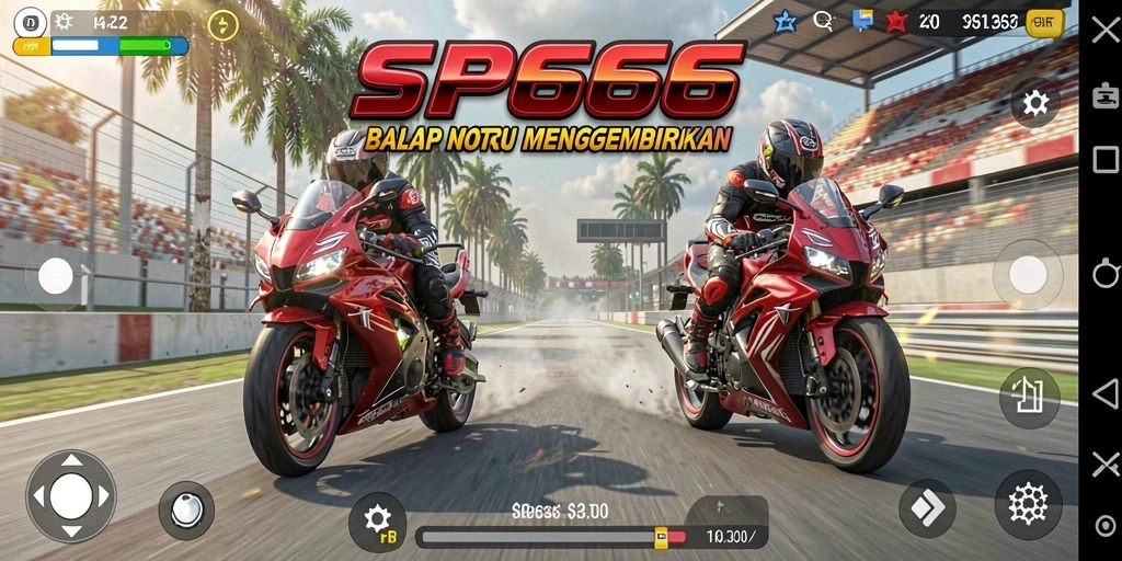 Gameplay seru balap motor yang mendebarkan.