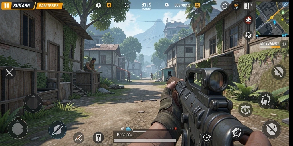 Screenshot UTAMA SUKA86 menampilkan gameplay TPS yang intens.