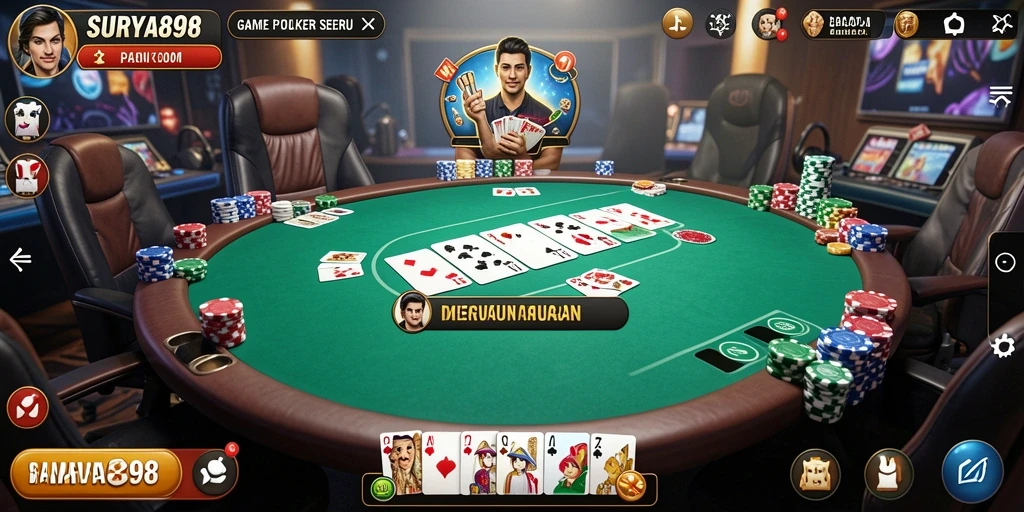 Tampilan gameplay menarik dalam aplikasi Poker SURYA898.