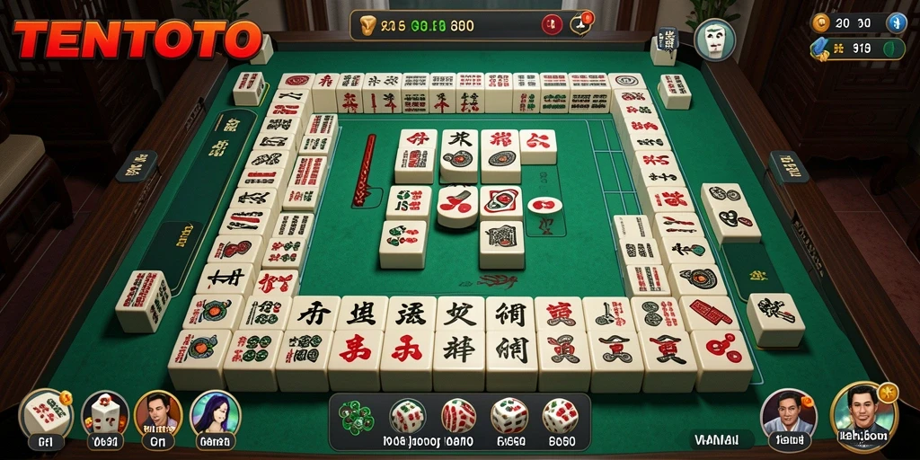 Screenshot TENTOTO menampilkan gameplay Mahjong yang menarik dan seru.