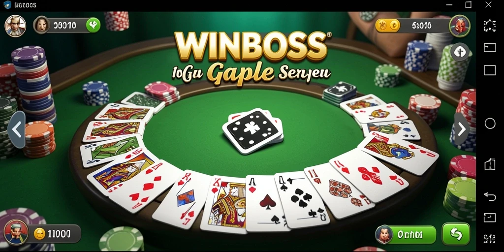 Tampilan screenshot WINBOSS menampilkan momen seru permainan Gaple.